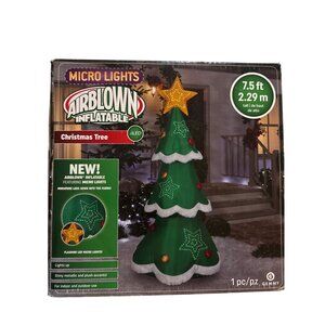 Inflatable Christmas Tree 7.5 Feet Indoor Outdoor Flashing Micro LED Lights